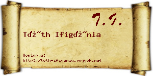 Tóth Ifigénia névjegykártya